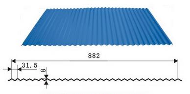 0.6mm厚YX8-31.5-882小波浪板